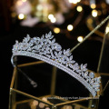 European crystal Silver Wedding Headband Wedding Hair Accessories zircon tiaras with cubic zirconia Party Bridal Crown